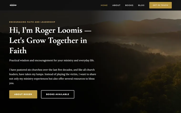 Roger Loomis website, built by Simply Visible